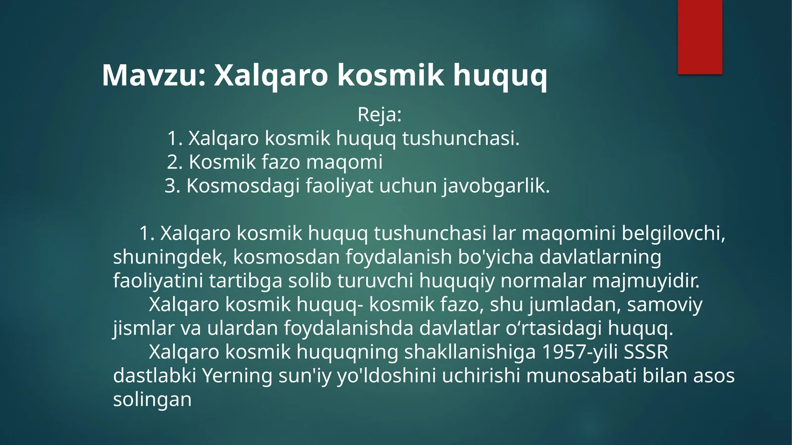 Xalqaro kosmik huquq