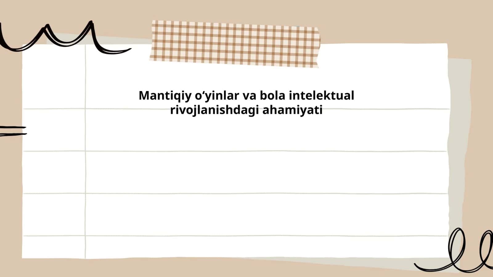 Mantiqiy oʻyinlar va bola intelektual rivojlanishdagi ahamiyati