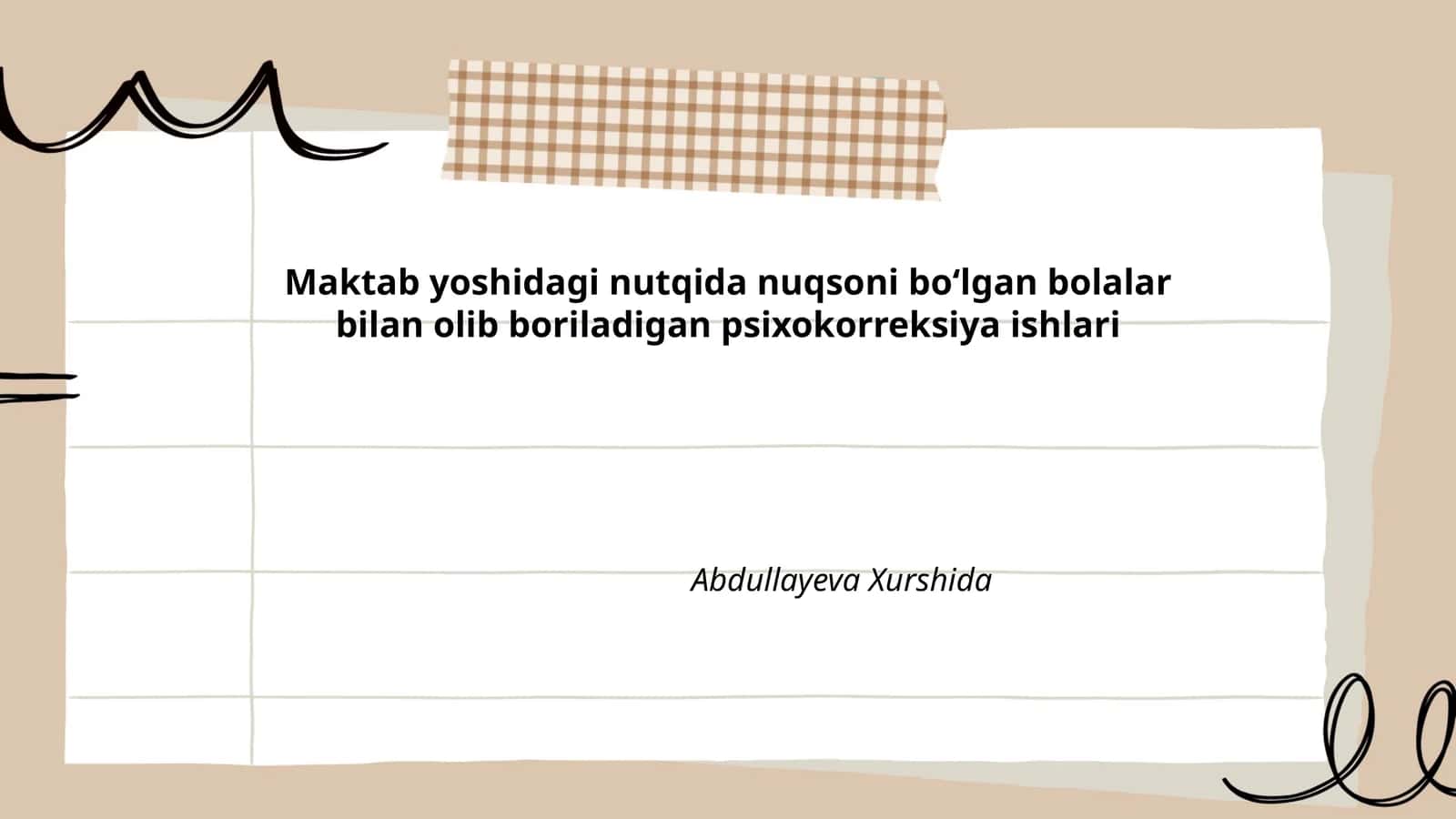Nutq taraqqiyoti va psixokorreksiya usullari