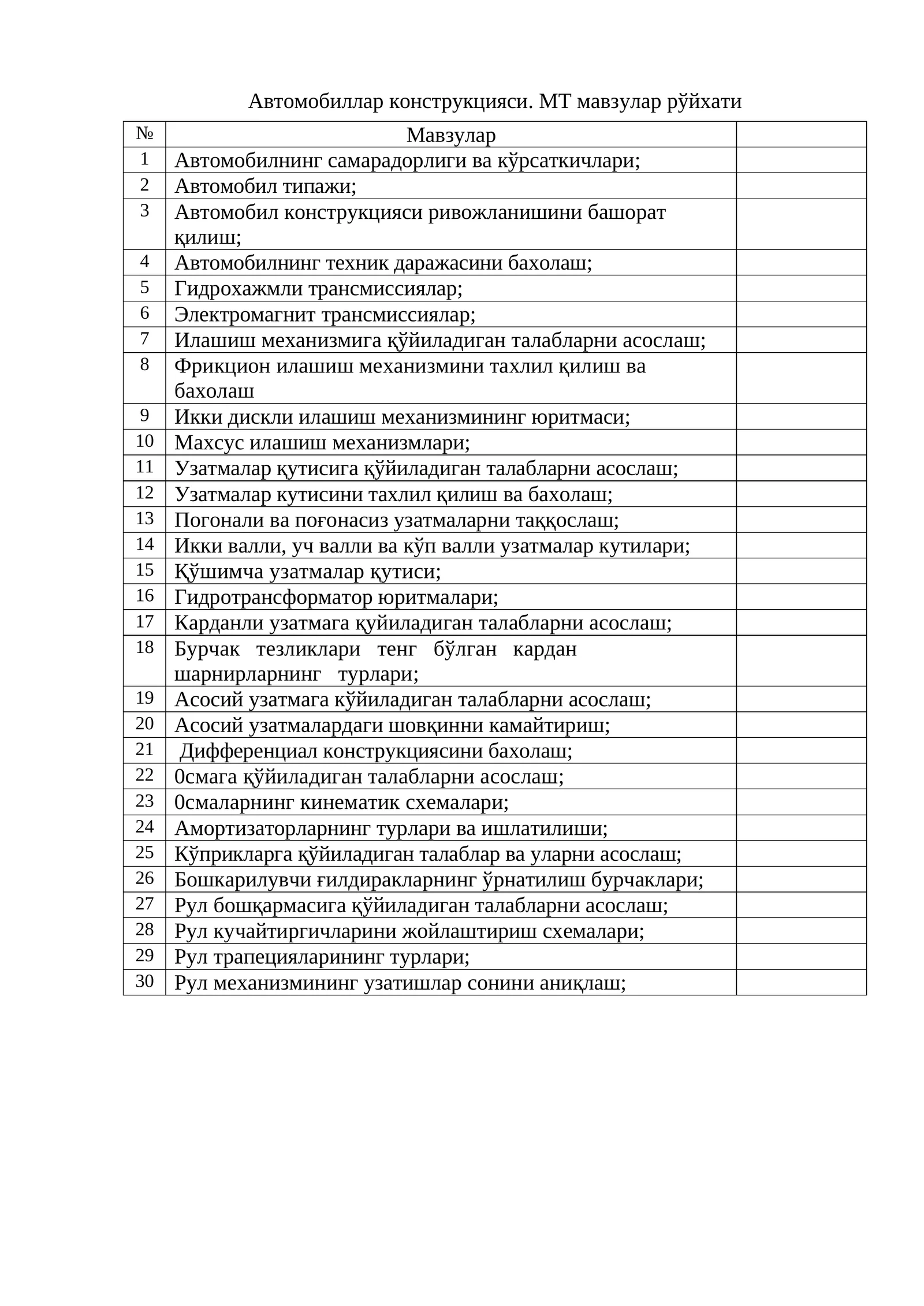 Автомобилнинг самарадорлиги ва кўрсаткичлари