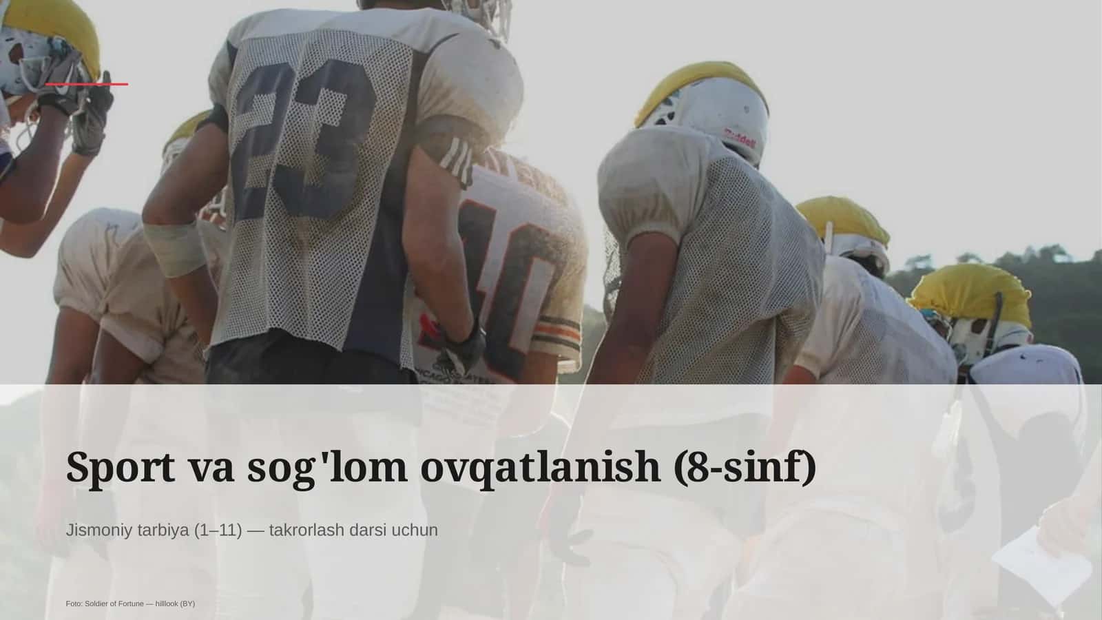 Sport va sog'lom ovqatlanish (8-sinf)
