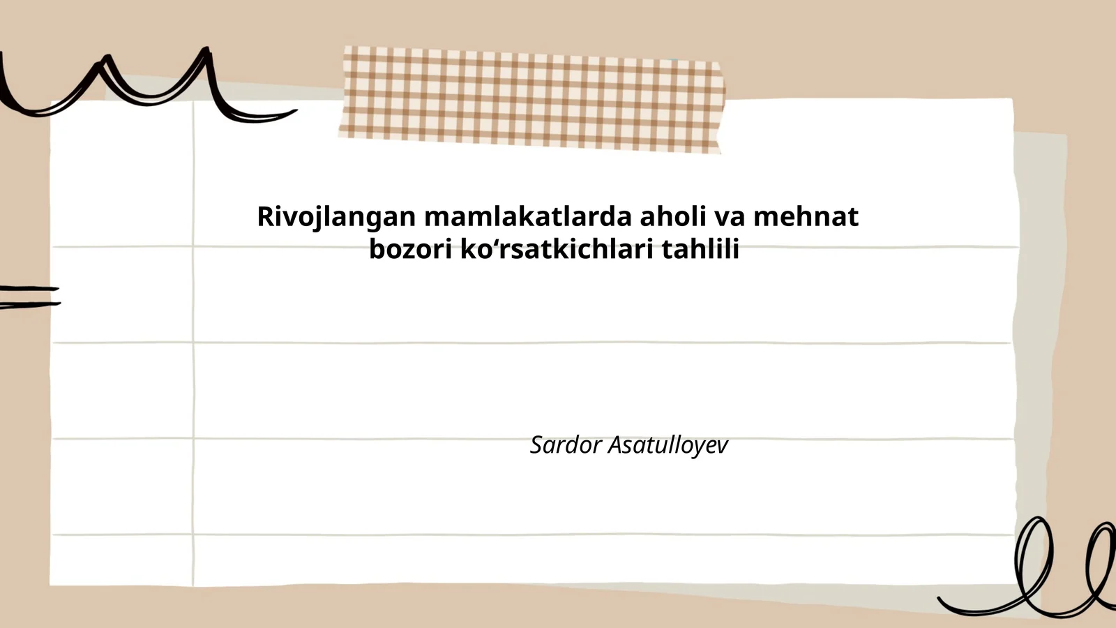 Rivojlangan mamlakatlarda aholi va mehnat bozori ko‘rsatkichlari tahlili