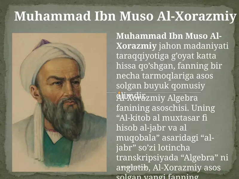 Muhammad Ibn Muso Al-Xorazmiy