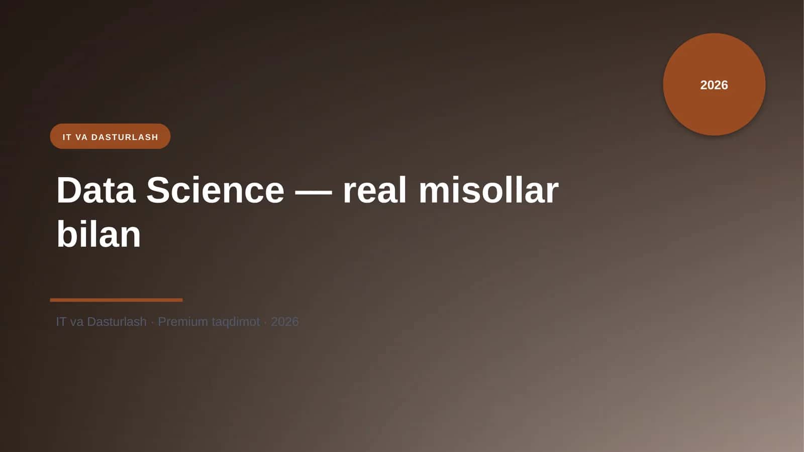 Data Science — real misollar bilan