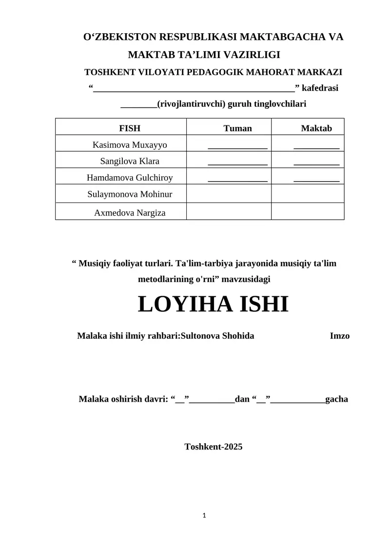 Loyiha ishi.