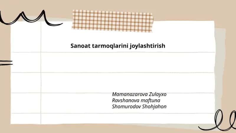 Sanoat tarmoqlarini joylashtirishning nazariy asoslari