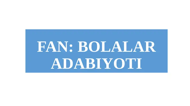 Bolalar adabiyoti