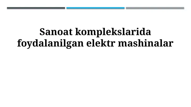 Elektr mashinalar