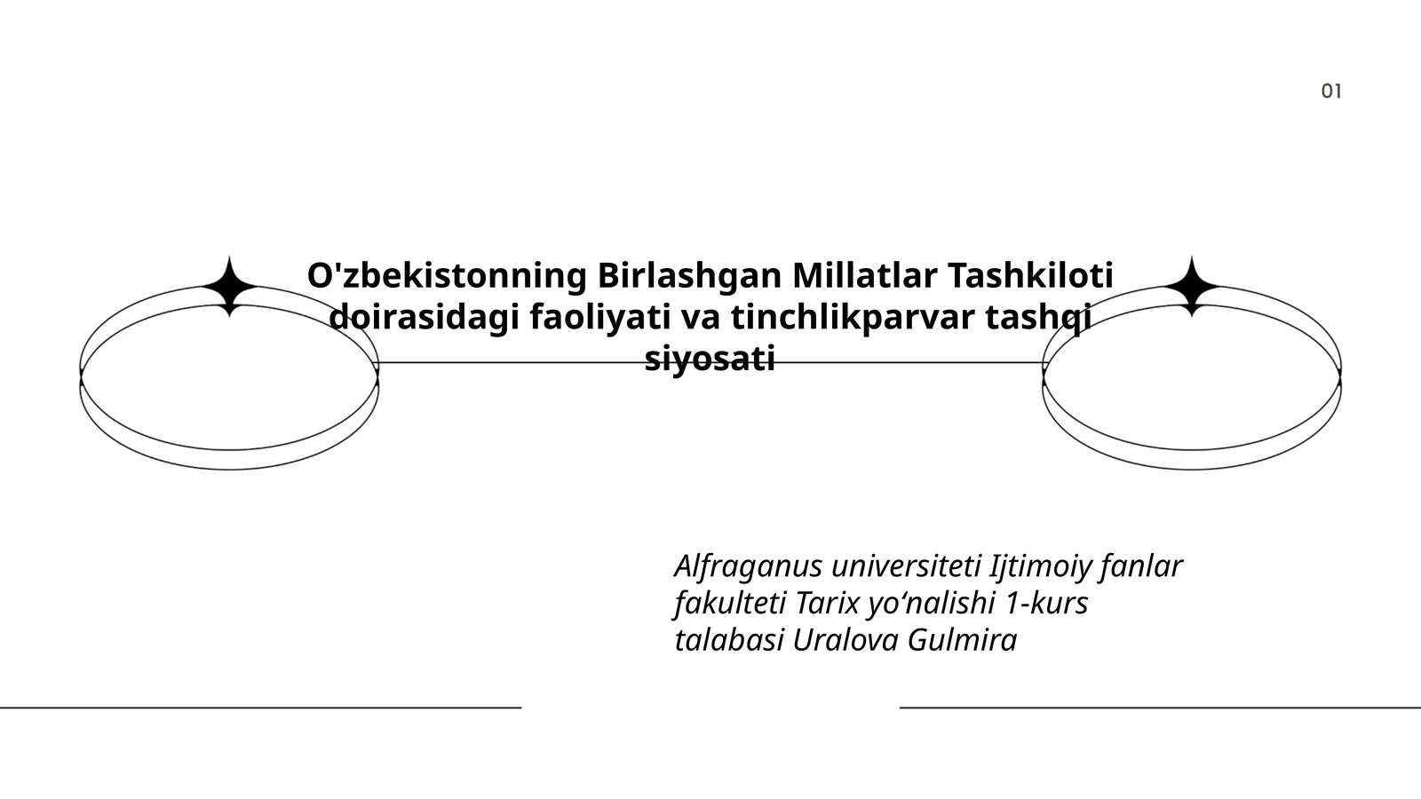 Alfraganus universiteti Ijtimoiy fanlar fakulteti Tarix yoʻnalishi 1-kurs talabasi Uralova Gulmira