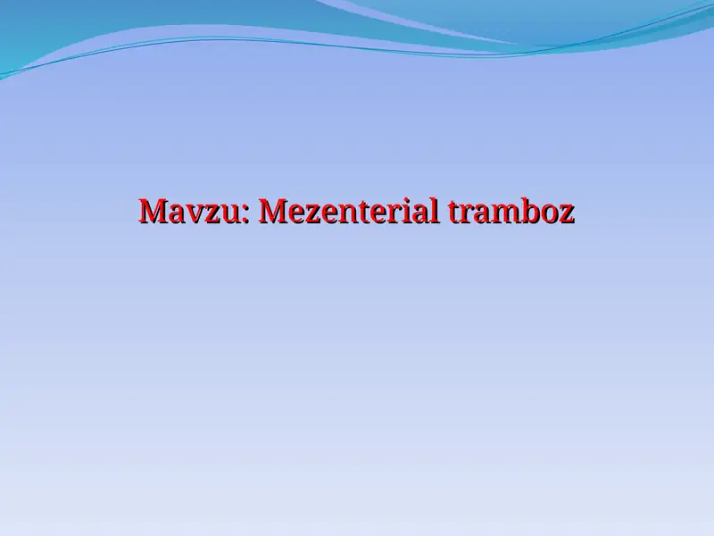 Mezenterialtramboz