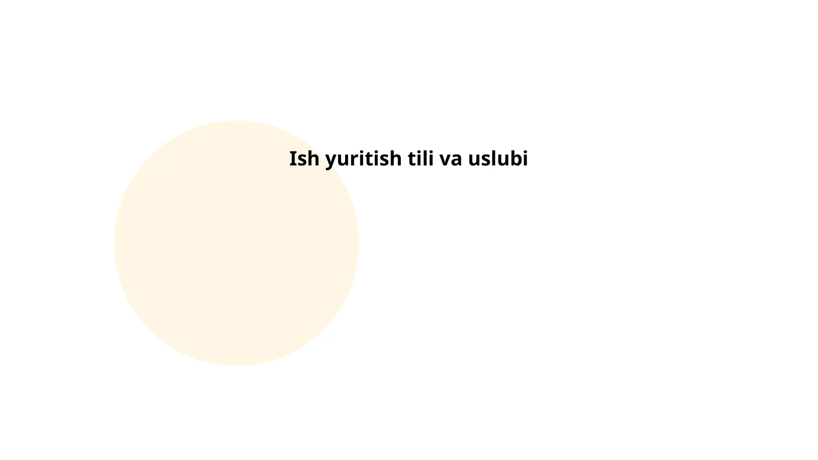 Ish yuritish tili va uslubi