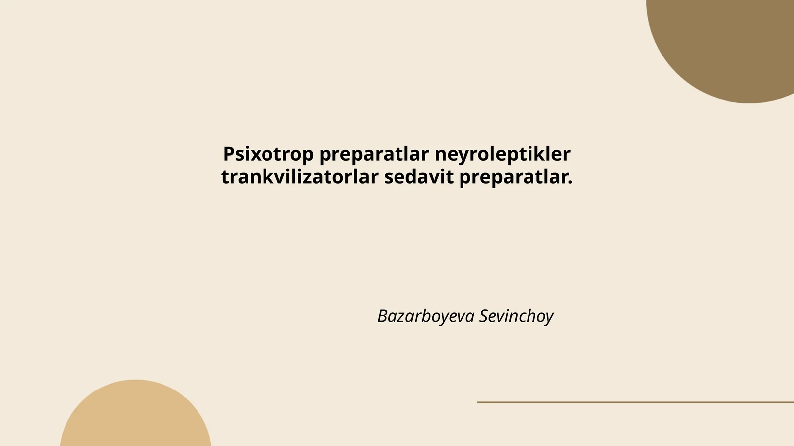Psixotrop preparatlar: asosiy turlari