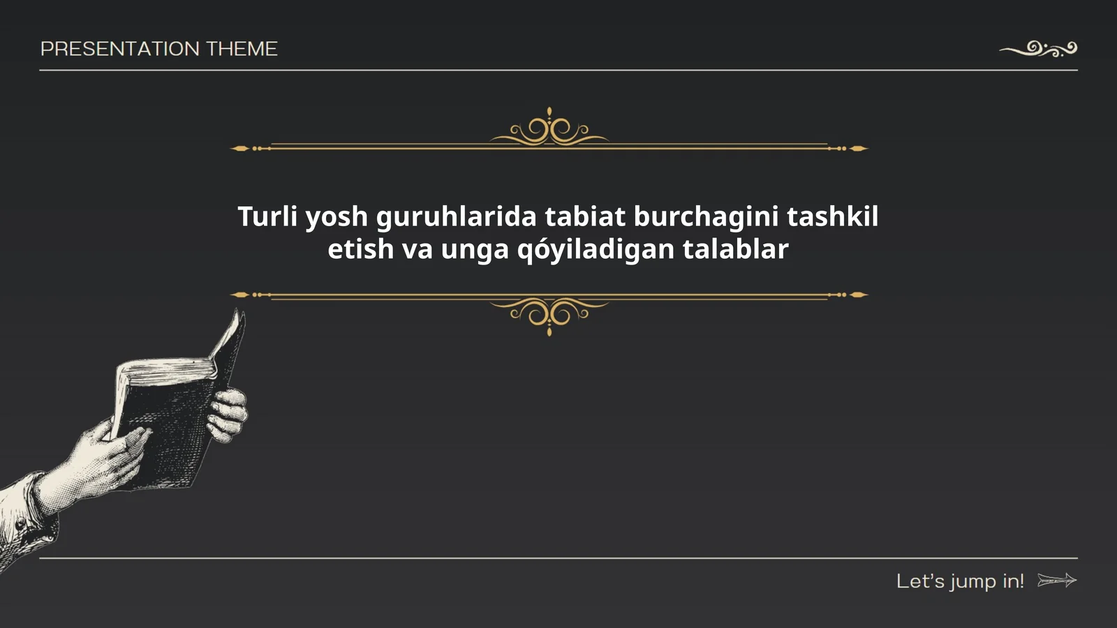 Turli yosh guruhlarida tabiat burchagini tashkil etish va unga qóyiladigan talablar