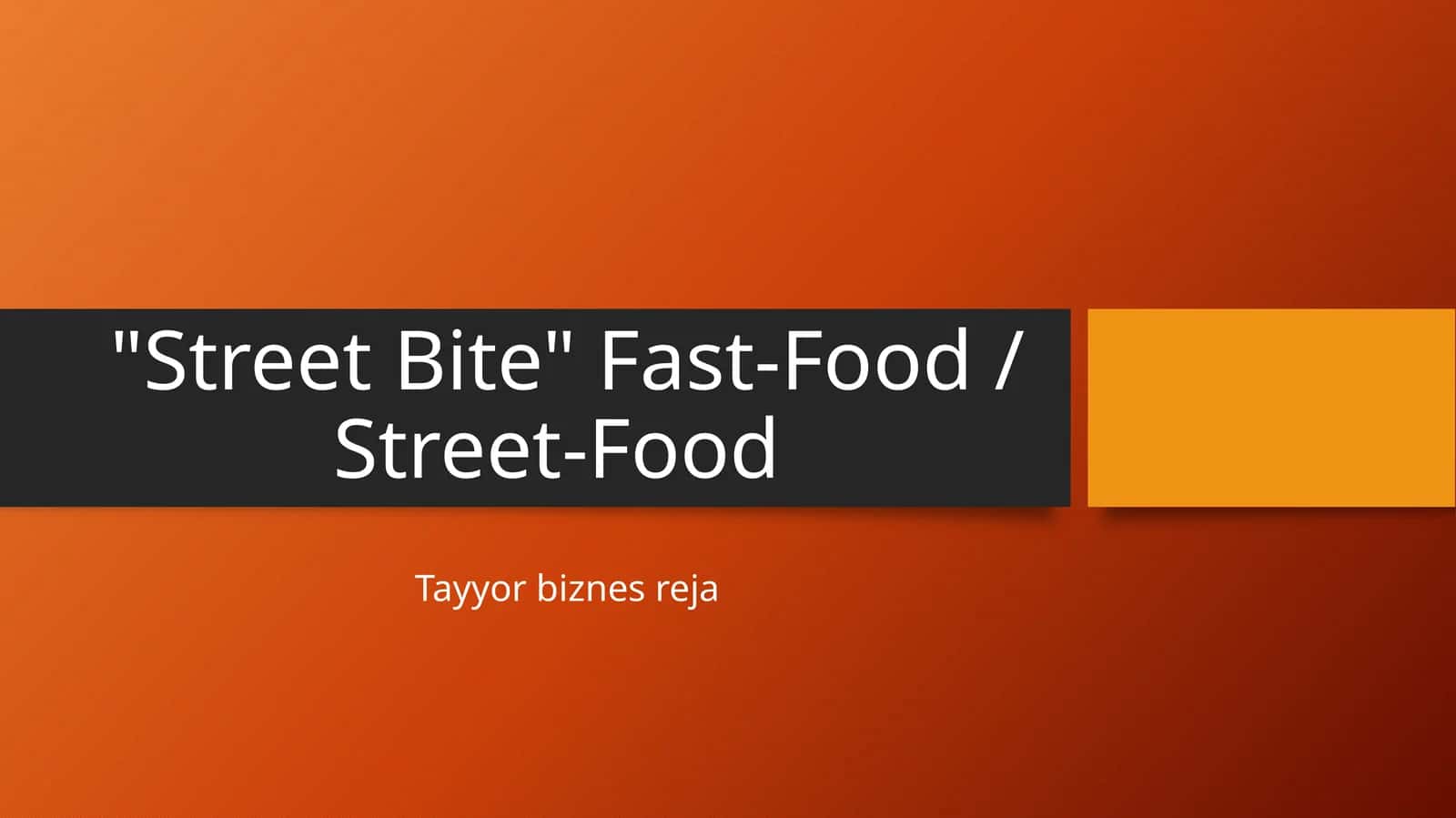 Tayyor biznes reja