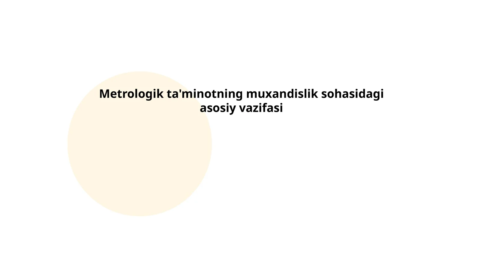 O'lchov tizimlarining nazorati
