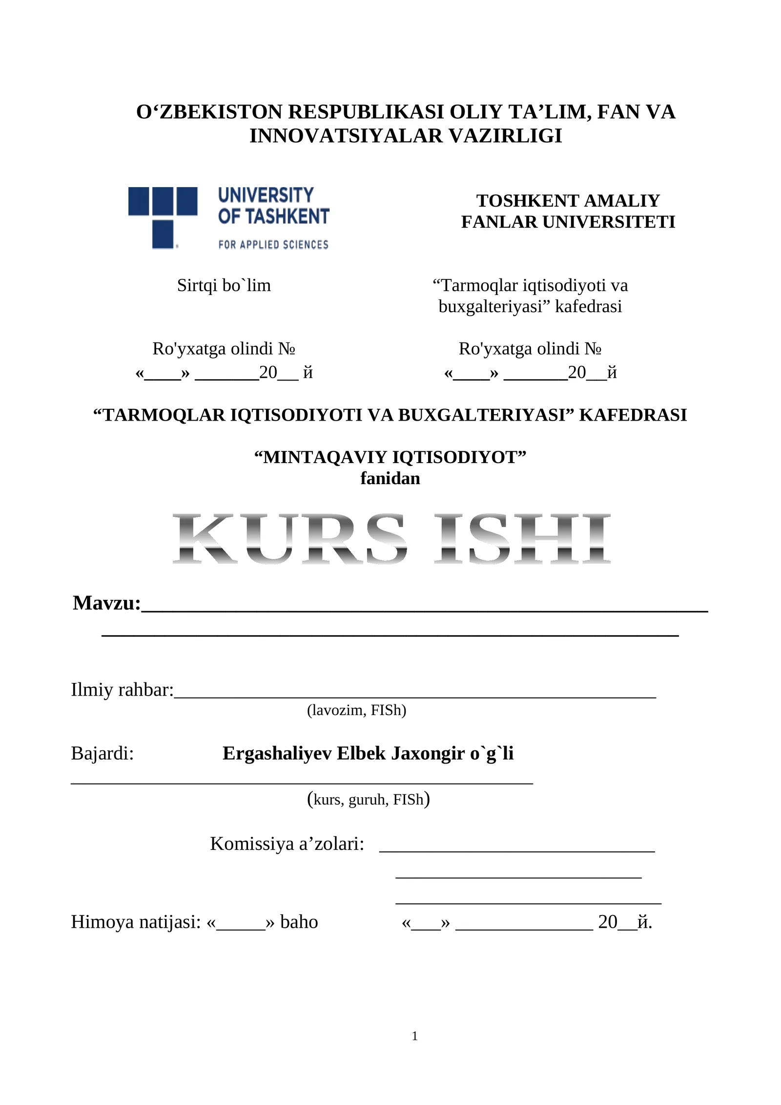 Toshkent Amaliy Fanlar Universiteti