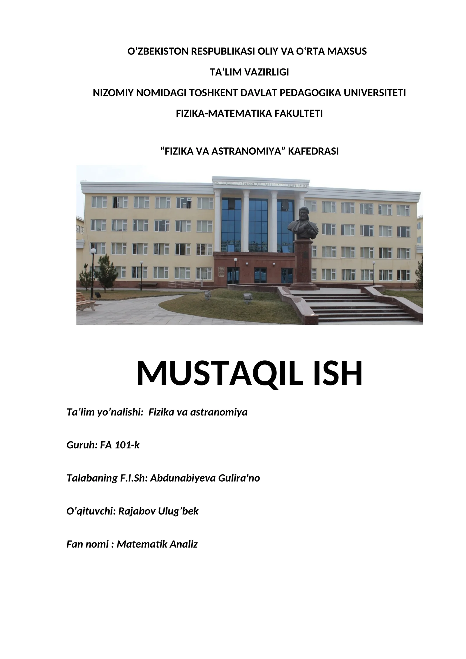 Matematik Analiz