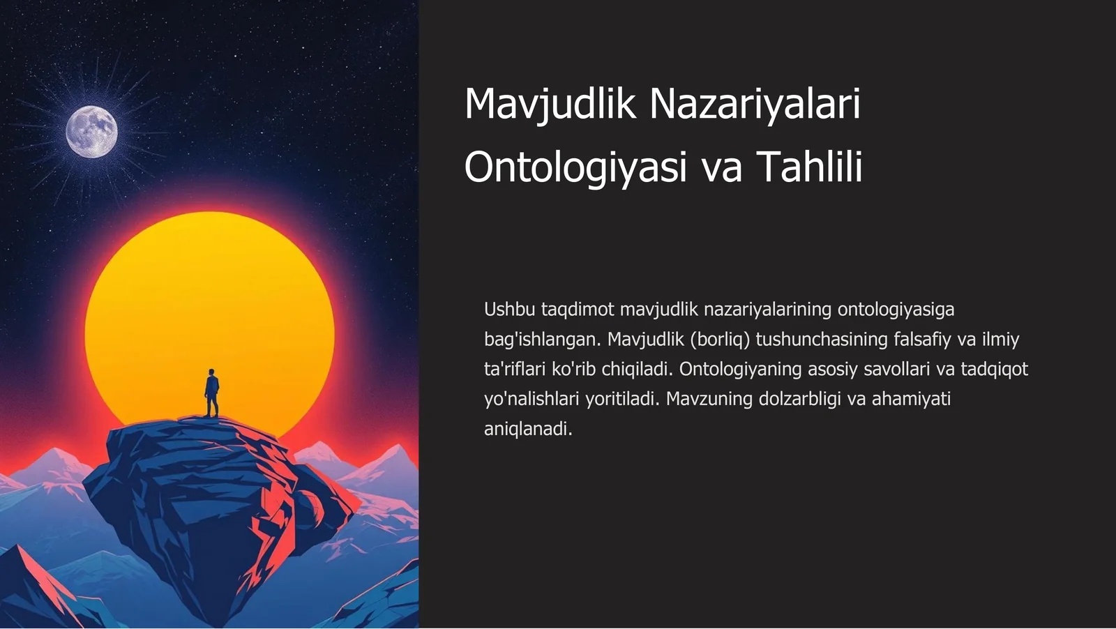 Mavjudlik Nazariyalari Ontologiyasi va Tahlili