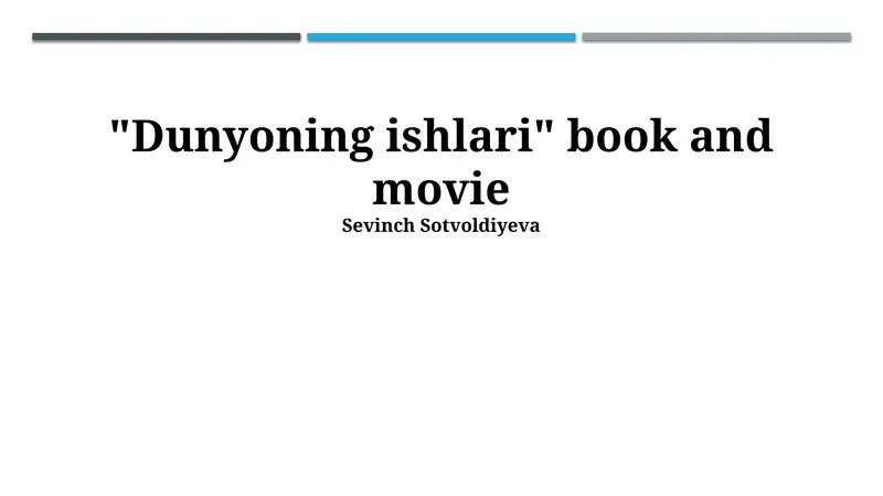 Dunyoning ishlari