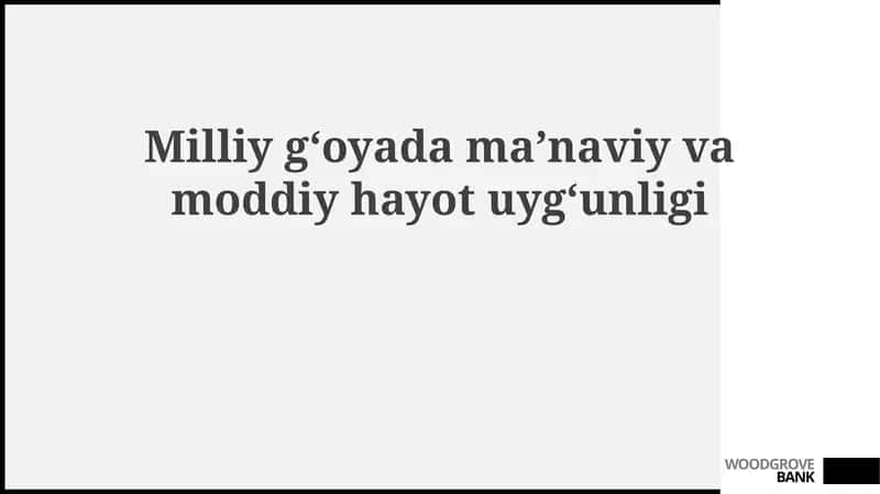 Milliygʻoyadamaʼnaviyvamoddiyhayotuygʻunligi
