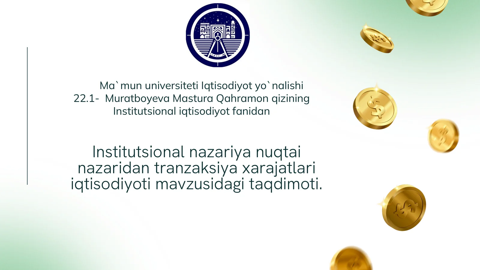 Institutsional nazariya nuqtai nazaridan tranzaksiya xarajatlari iqtisodiyoti