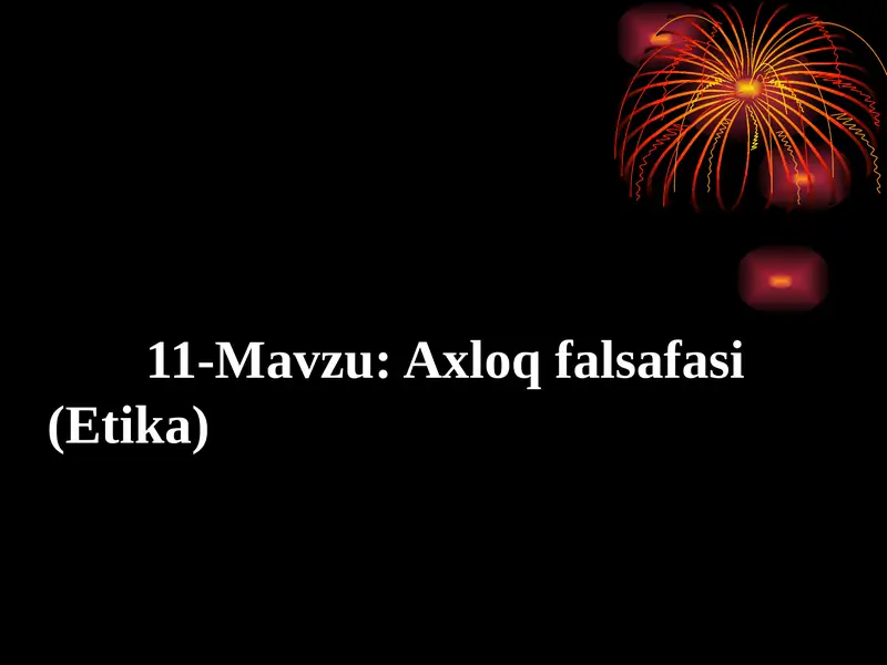 Axloq Falsafasi (Etika)