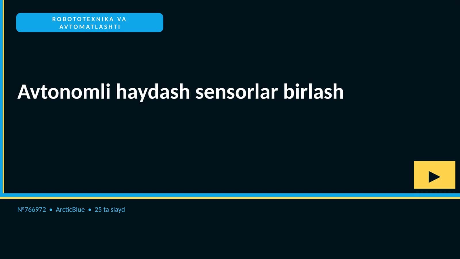 AVTONOMLI HAYDASH SENSORLAR BIRLASH