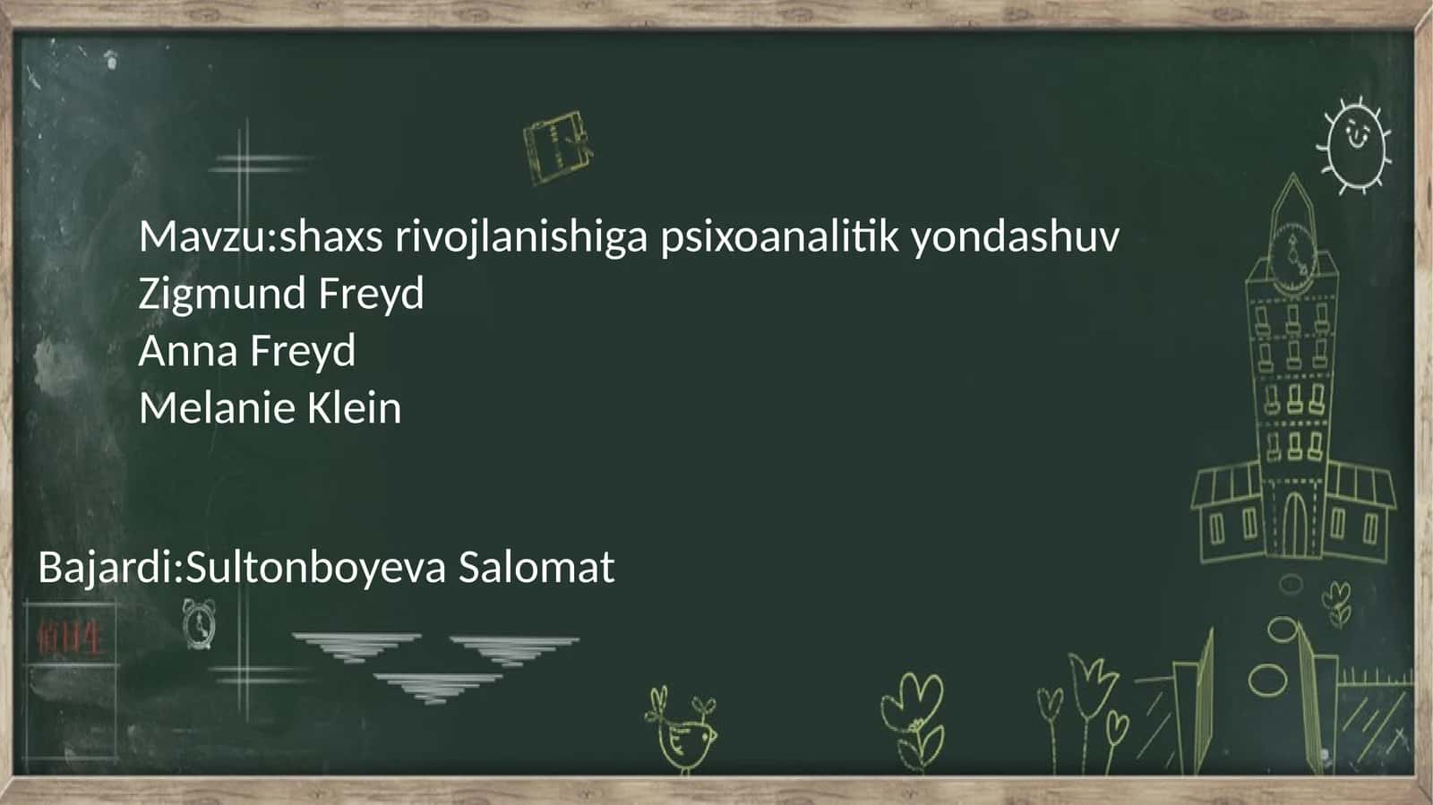 Freudning psixoanalitikyondashuva sohasi