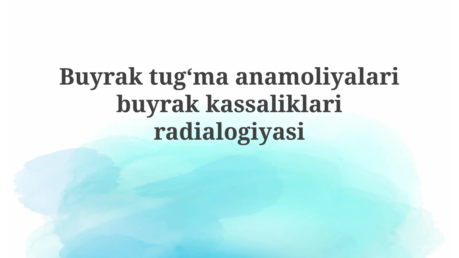 Buyrak anomaliyalarining tasnifi va tasviri