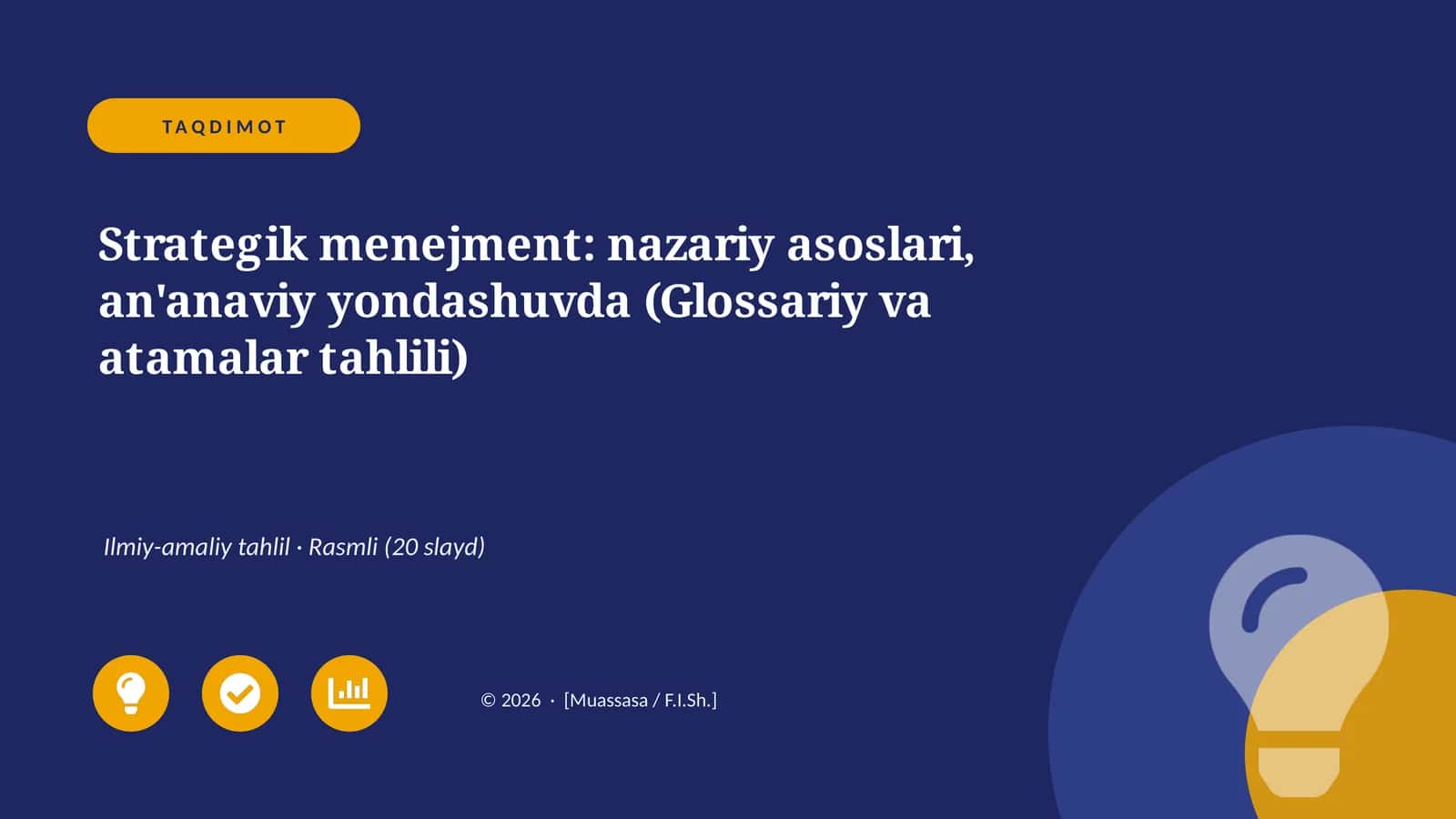 Strategik menejment: nazariy asoslari, an'anaviy yondashuvda (Glossariy va atamalar tahlili)