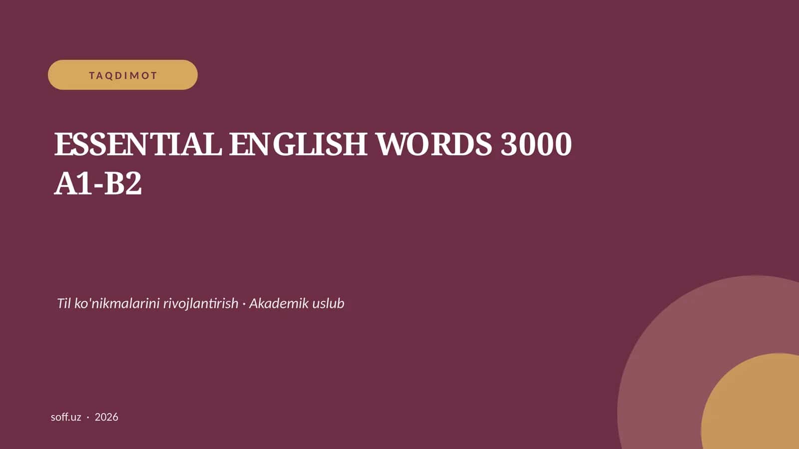 ESSENTIAL ENGLISH WORDS 3000 A1-B2
