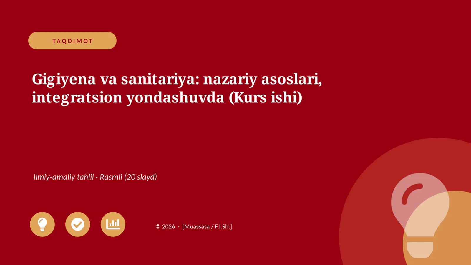 Gigiyena va sanitariya: nazariy asoslari, integratsion yondashuvda (Kurs ishi)