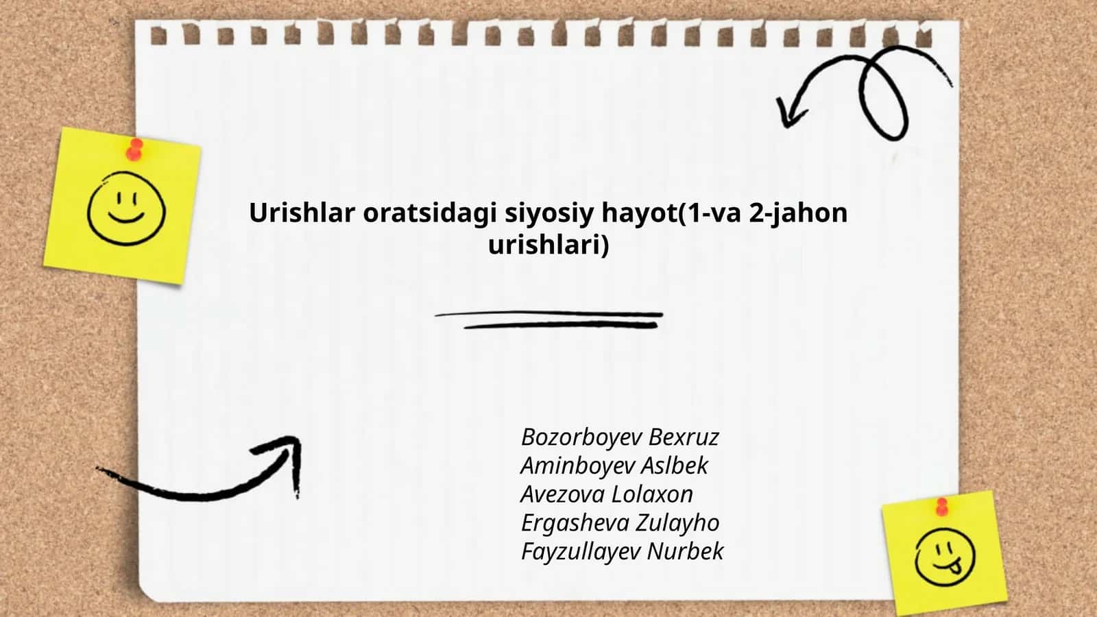 Urishlar oratsidagi siyosiy hayot(1-va 2-jahon urishlari)