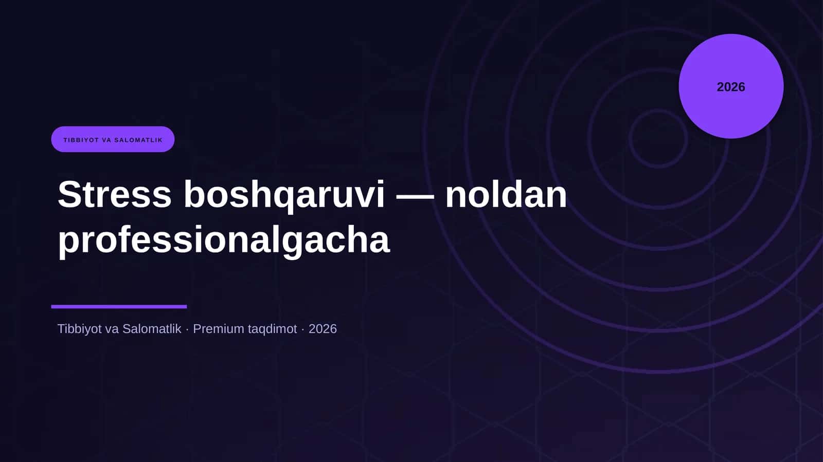 Stress boshqaruvi — noldan professionalgacha