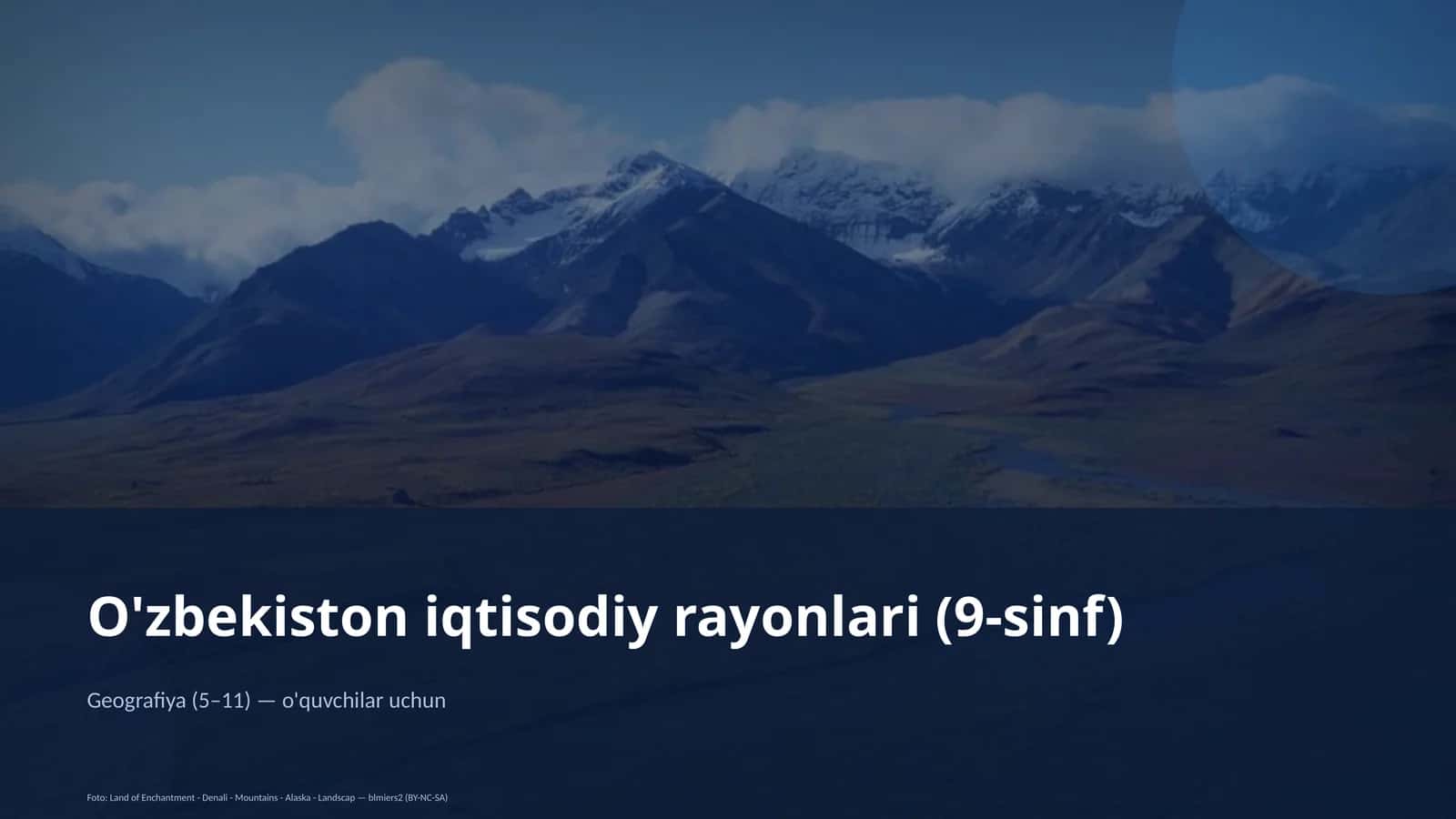 O'zbekiston iqtisodiy rayonlari (9-sinf)