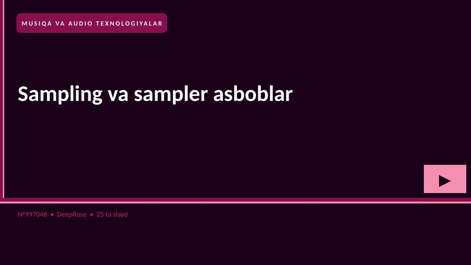Sampling va sampler asboblar