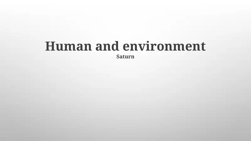 Human and environment