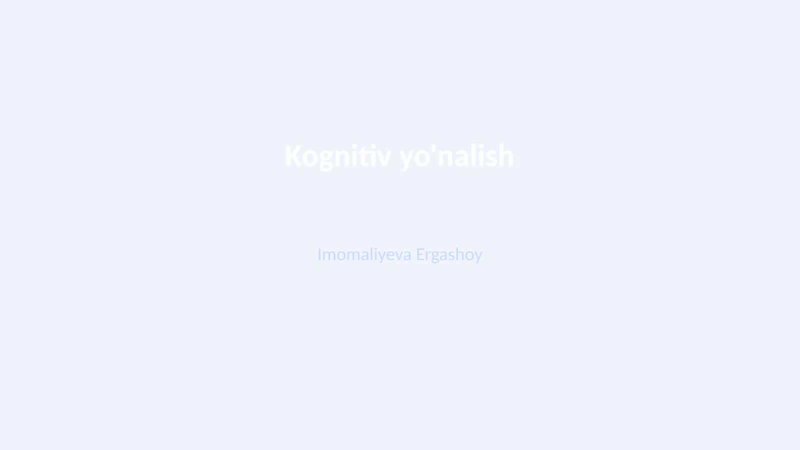 Kognitiv yo'nalish