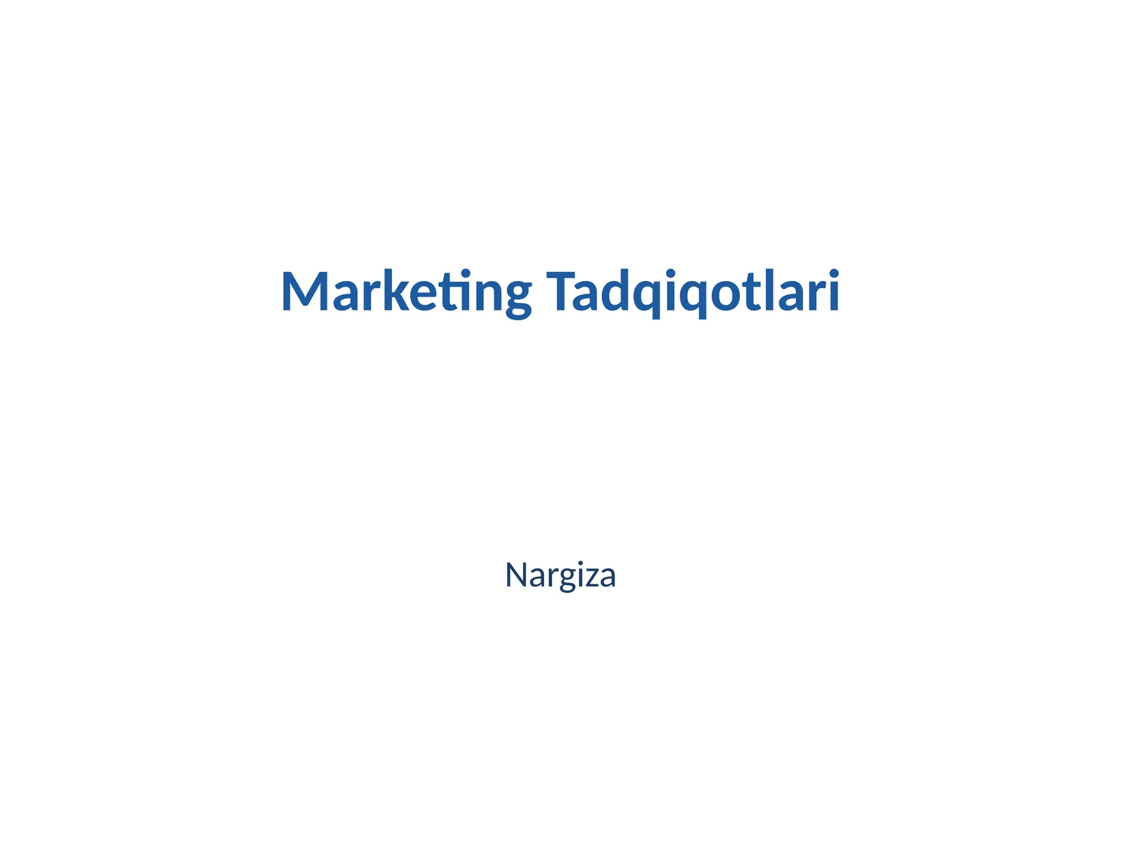 Marketing Tadqiqotlari