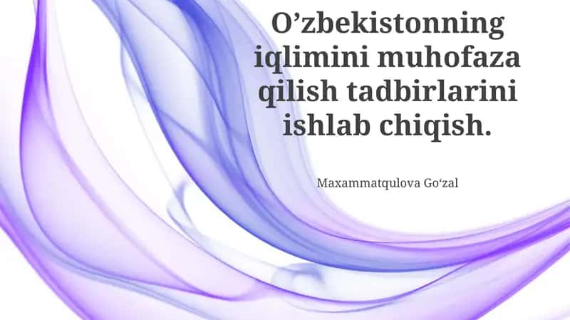 Oʻzbekiston Iqlimini Muhofaza Qilish Chora-tadbirlari