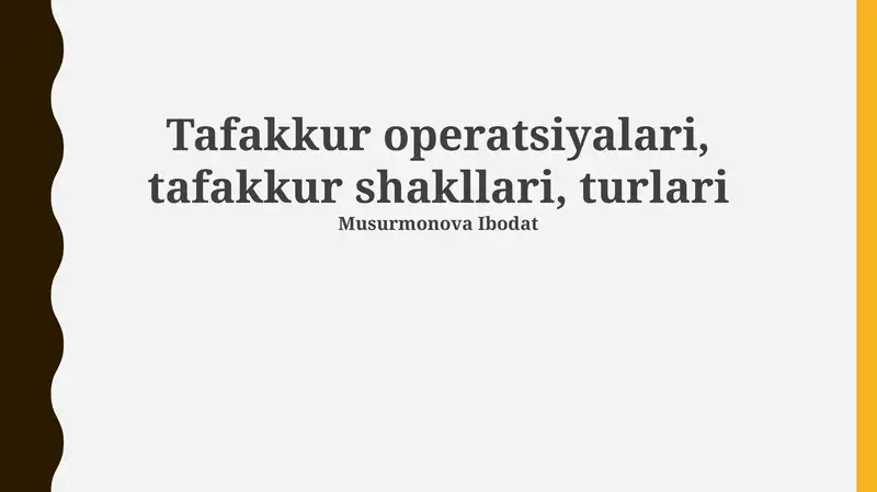 Tafakkur operatsiyalari