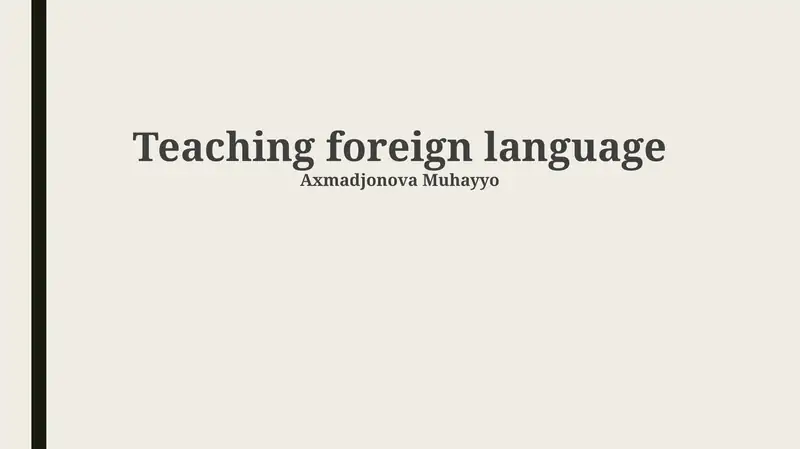 Teaching foreign language