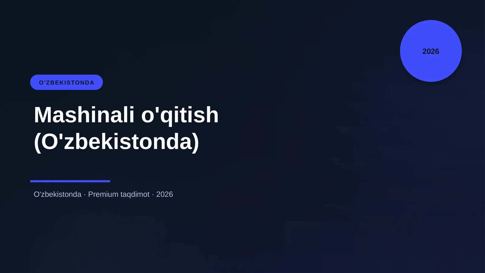 Mashinali o'qitish (O'zbekistonda)