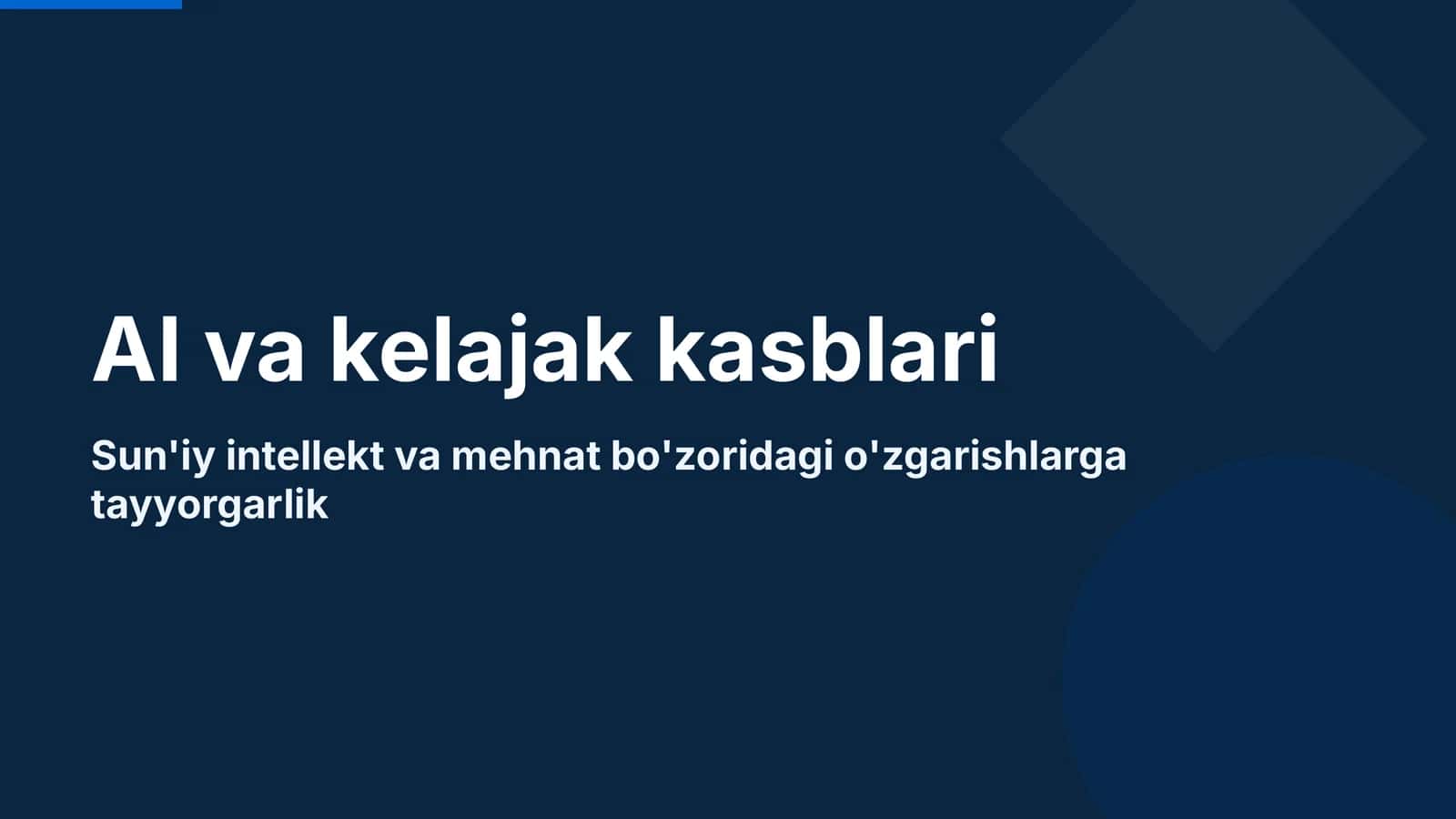 AI va kelajak kasblari