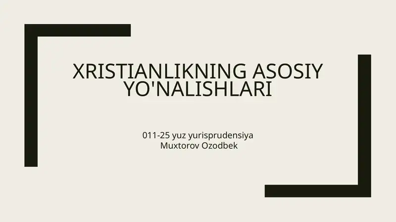 Xristianlikning asosiy analishlari