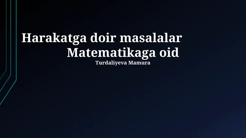 Harakatga doir masalalar