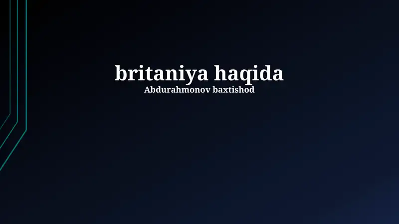 britaniya haqida