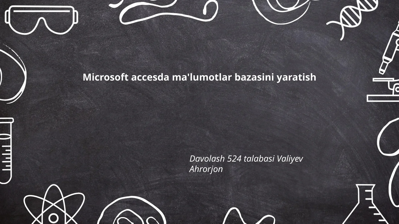 Microsoft Access ma'lumotlar bazasini yaratish