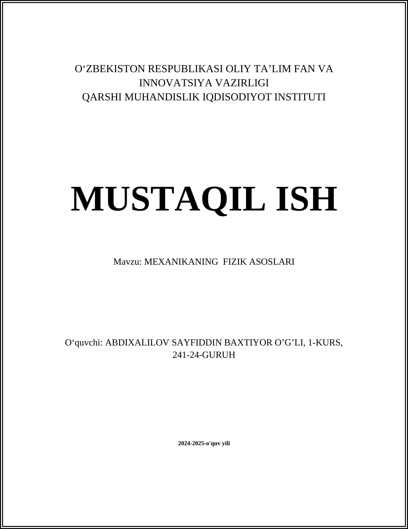 Kinematika Asoslari