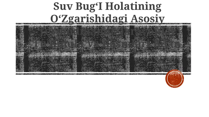 Suv BugʻI Holatining OʻZgarishidagi Asosiy Termodinamik Jarayonlar FoʻRmula Va Rasmlari Bilan
